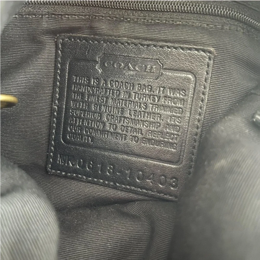 COACH Signature C Jacquard Leather Brown and Black Tote bag. Black leather strap - Picture 5 of 5